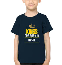 Load image into Gallery viewer, Kings Are Born In April Half Sleeves T-Shirt for Boys and Kids-KidsFashionVilla