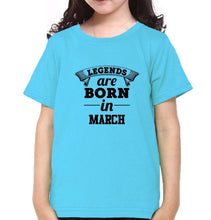 Load image into Gallery viewer, Legends are Born in March Half Sleeves T-Shirt For Girls -KidsFashionVilla