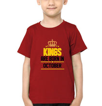 Load image into Gallery viewer, Kings Are Born In October Half Sleeves T-Shirt for Boy-KidsFashionVilla