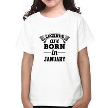Load image into Gallery viewer, Legends are Born in January Half Sleeves T-Shirt For Girls -KidsFashionVilla