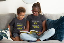 Load image into Gallery viewer, First My Son Forever My Friend Mother And Son Black Matching T-Shirt- KidsFashionVilla