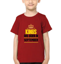 Load image into Gallery viewer, Kings Are Born In September Half Sleeves T-Shirt for Boy-KidsFashionVilla