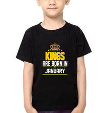 Load image into Gallery viewer, Kings Are Born In January Half Sleeves T-Shirt for Boys and Kids-KidsFashionVilla