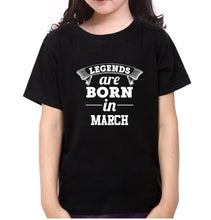 Load image into Gallery viewer, Legends are Born in March Half Sleeves T-Shirt For Girls -KidsFashionVilla