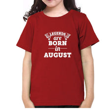 Load image into Gallery viewer, Legends are Born in August Half Sleeves T-Shirt For Girls -KidsFashionVilla