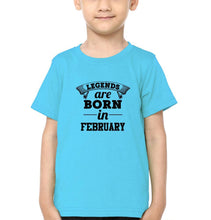 Load image into Gallery viewer, Legends are Born in February Half Sleeves T-Shirt for Boy-KidsFashionVilla