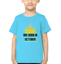 Load image into Gallery viewer, Kings Are Born In October Half Sleeves T-Shirt for Boy-KidsFashionVilla