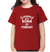 Load image into Gallery viewer, Legends are Born in February Half Sleeves T-Shirt For Girls -KidsFashionVilla