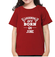 Load image into Gallery viewer, Legends are Born in June Half Sleeves T-Shirt For Girls -KidsFashionVilla