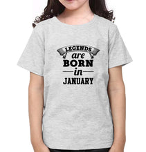 Load image into Gallery viewer, Legends are Born in January Half Sleeves T-Shirt For Girls -KidsFashionVilla