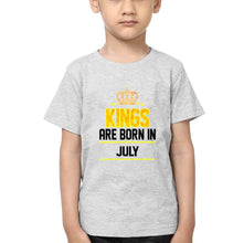 Load image into Gallery viewer, Kings Are Born In July Half Sleeves T-Shirt for Boy-KidsFashionVilla
