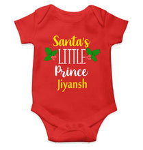 Load image into Gallery viewer, Customized Name Santas Little Prince Christmas Rompers for Baby Boy- KidsFashionVilla