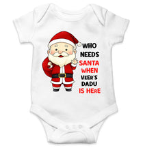 Load image into Gallery viewer, Customized Name Santa Dadu Is Here Christmas Rompers for Baby Boy- KidsFashionVilla