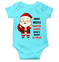 Load image into Gallery viewer, Customized Name Santa Nanu Is Here Christmas Rompers for Baby Boy- KidsFashionVilla