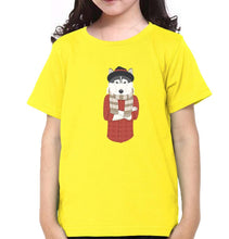 Load image into Gallery viewer, Hipster Wolf Half Sleeves T-Shirt For Girls -KidsFashionVilla