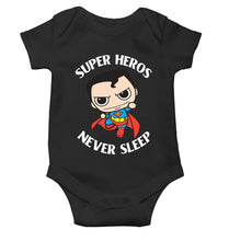 Load image into Gallery viewer, Super Heros Never Sleeps Rompers for Baby Boy- KidsFashionVilla