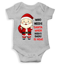 Load image into Gallery viewer, Customized Name Santa Dadu Is Here Christmas Rompers for Baby Boy- KidsFashionVilla