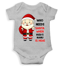 Load image into Gallery viewer, Customized Name Santa Nanu Is Here Christmas Rompers for Baby Boy- KidsFashionVilla