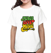 Load image into Gallery viewer, Peace Love Music Family Half Sleeves T-Shirts-KidsFashionVilla
