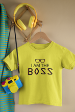 Load image into Gallery viewer, I Am The Boss Father and Daughter Yellow Matching T-Shirt- KidsFashionVilla