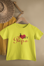 Load image into Gallery viewer, I Love My Papa Father and Daughter Yellow Matching T-Shirt- KidsFashionVilla