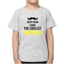 Load image into Gallery viewer, Keep Calm I Have The Coolest Brother-Brother Kids Half Sleeves T-Shirts -KidsFashionVilla