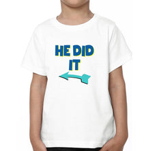 Load image into Gallery viewer, He Did It Brother-Brother Kids Half Sleeves T-Shirts -KidsFashionVilla