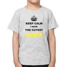 Load image into Gallery viewer, Keep Calm I Have The Coolest Brother Sister Brother-Sister Kid Half Sleeves T-Shirts -KidsFashionVilla