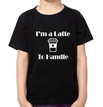 Load image into Gallery viewer, I Need Coffee I'M Latte To handel Mother and Son Matching T-Shirt- KidsFashionVilla