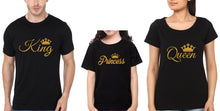 Load image into Gallery viewer, King Princess Queen Family Half Sleeves T-Shirts-KidsFashionVilla