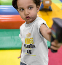 Load image into Gallery viewer, Kings Are Born In June Half Sleeves T-Shirt for Boy-KidsFashionVilla