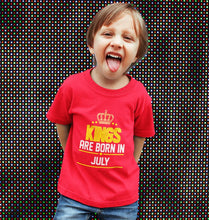 Load image into Gallery viewer, Kings Are Born In July Half Sleeves T-Shirt for Boy-KidsFashionVilla