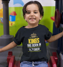 Load image into Gallery viewer, Kings Are Born In October Half Sleeves T-Shirt for Boy-KidsFashionVilla