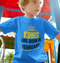 Load image into Gallery viewer, Kings Are Born In February Half Sleeves T-Shirt for Boy-KidsFashionVilla