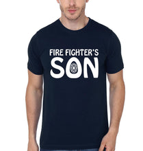 Load image into Gallery viewer, Fire Fighter's Mom Fire Fighter's Son Mother and Son Matching T-Shirt- KidsFashionVilla