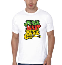 Load image into Gallery viewer, Peace Love Music Family Half Sleeves T-Shirts-KidsFashionVilla