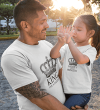 Load image into Gallery viewer, King Aka Daddy Daddy's Little Princess Father and Daughter Matching T-Shirt- KidsFashionVilla