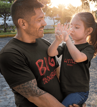 Load image into Gallery viewer, Big Trouble & Lil Trouble Father and Daughter Matching T-Shirt- KidsFashionVilla