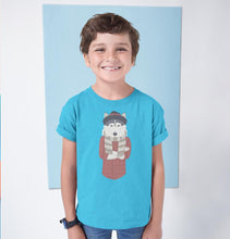 Load image into Gallery viewer, Hipster Wolf Half Sleeves T-Shirt for Boy-KidsFashionVilla