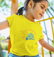 Load image into Gallery viewer, IPL CSK Chennai SuperKings Half Sleeves T-Shirt For Girls -KidsFashionVilla