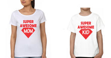 Load image into Gallery viewer, Super Awesome Kid Super Awesome Mom Mother and Son Matching T-Shirt- KidsFashionVilla