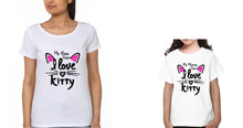 Load image into Gallery viewer, My Mummy Says I Love Kitty My Baby Says I Love Kitty Mother and Daughter Matching T-Shirt- KidsFashionVilla