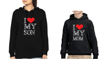 Load image into Gallery viewer, I Love Mom I Love Son Mother and Son Matching Hoodies- KidsFashionVilla