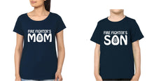 Load image into Gallery viewer, Fire Fighter's Mom Fire Fighter's Son Mother and Son Matching T-Shirt- KidsFashionVilla