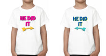Load image into Gallery viewer, He Did It Brother-Brother Kids Half Sleeves T-Shirts -KidsFashionVilla