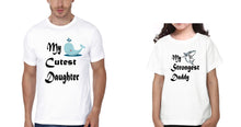 Load image into Gallery viewer, My Cutest Daughter My Strongest Dad Father and Daughter Matching T-Shirt- KidsFashionVilla