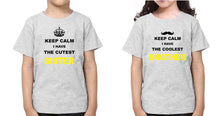Load image into Gallery viewer, Keep Calm I Have The Coolest Brother Sister Brother-Sister Kid Half Sleeves T-Shirts -KidsFashionVilla