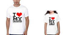 Load image into Gallery viewer, I Love My Dad & I Love My Daughter Father and Daughter Matching T-Shirt- KidsFashionVilla