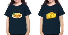 Load image into Gallery viewer, Macaroni Cheese Sister-Sister Kids Half Sleeves T-Shirts -KidsFashionVilla