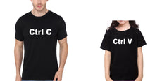 Load image into Gallery viewer, Ctrl C & Ctrl V Father and Daughter Matching T-Shirt- KidsFashionVilla